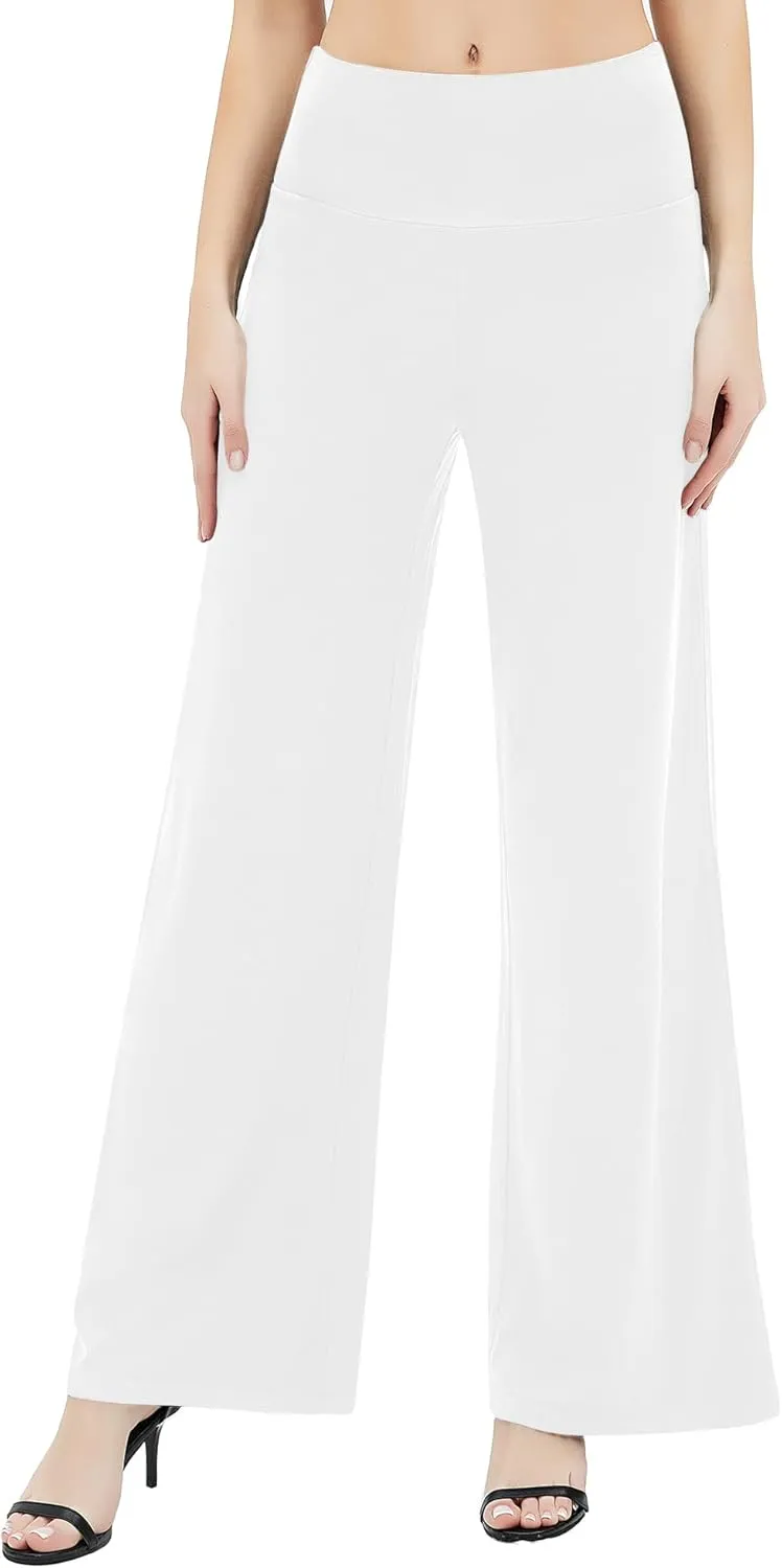 Urban CoCo Women's Dress Pants Solid Wide Leg Casual Sport Trousers Straight Leg High Waist Stretch Pants