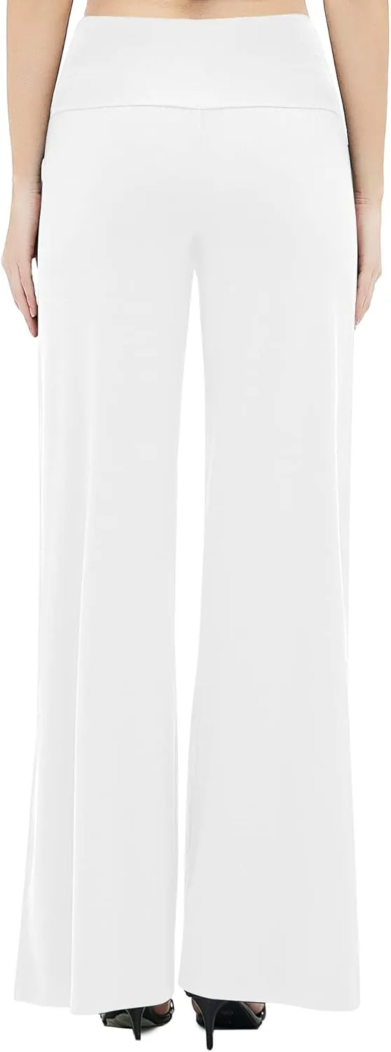 Urban CoCo Women's Dress Pants Solid Wide Leg Casual Sport Trousers Straight Leg High Waist Stretch Pants