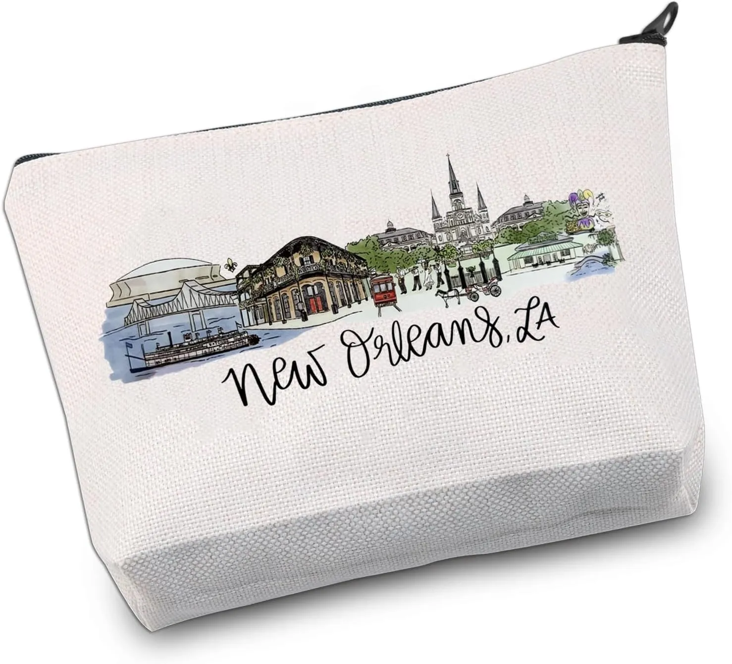 VAMSII New Orleans Trip Gift New Orleans LA Travel Cosmetic Bag New Orleans Souvenir Louisiana Vacation Gift (NewOrleansLABag)