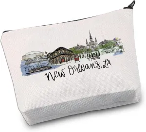 VAMSII New Orleans Trip Gift New Orleans LA Travel Cosmetic Bag New Orleans Souvenir Louisiana Vacation Gift (NewOrleansLABag)
