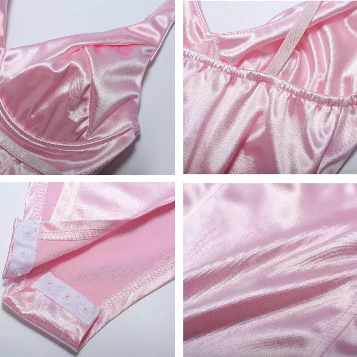 Velius Women's Sexy Metallic Shiny Bodysuit Tank Tops for Night Club Going Out