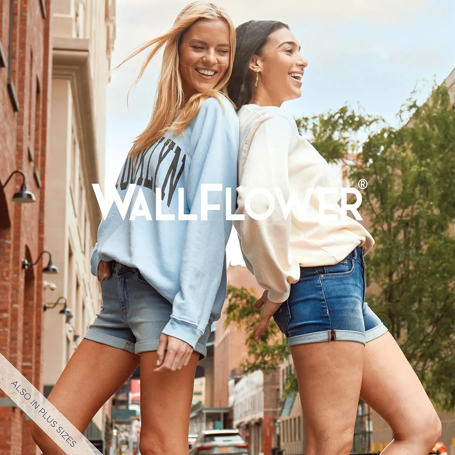 WallFlower Women's Pull On Bermuda Denim Shorts 9" High-Rise Insta Soft Juniors