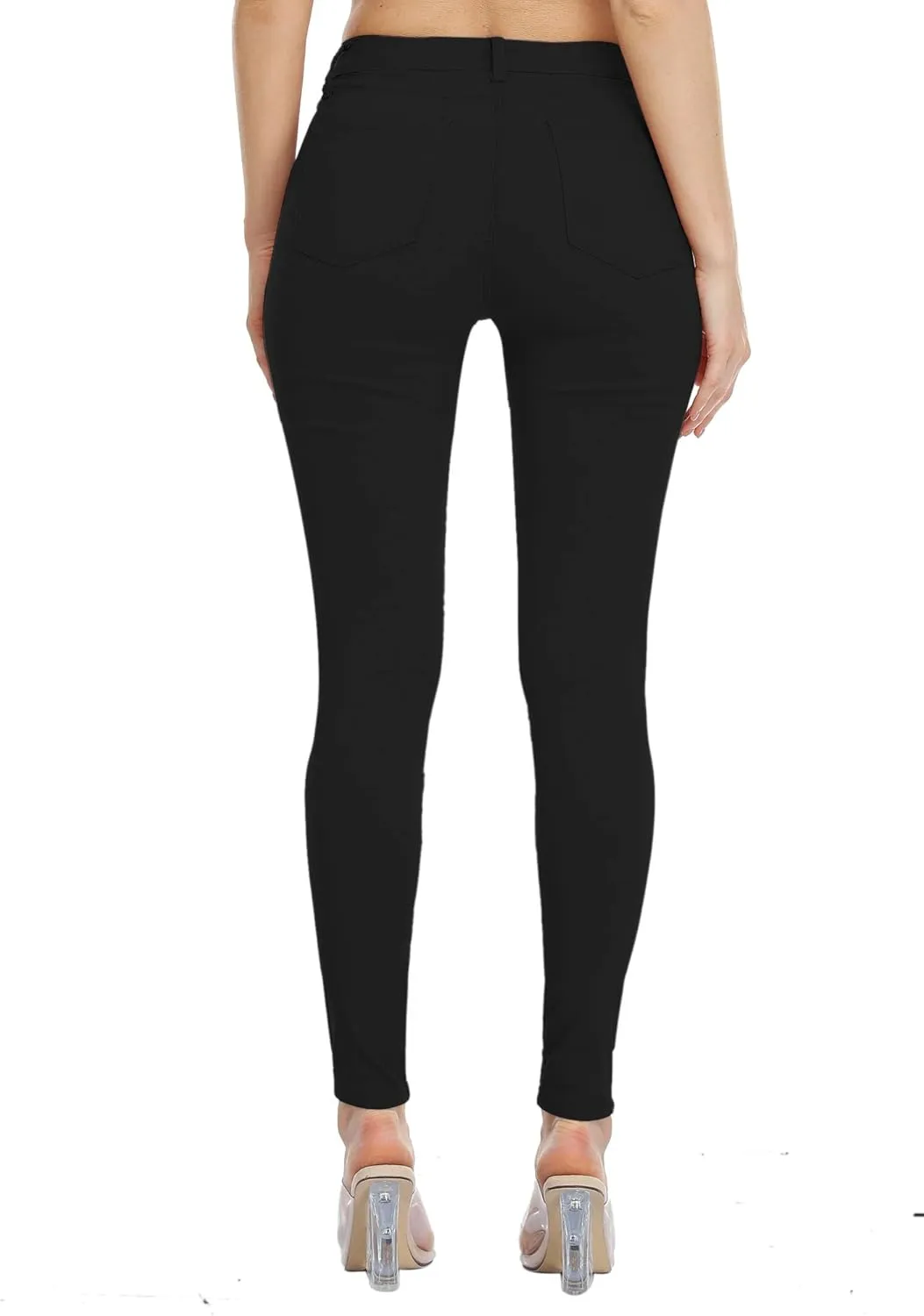 WAYRUNZ Womens Hyper Ultra Stretch Comfy Pants Colored Mid-Rise Skinny Jean Juniors Jegging