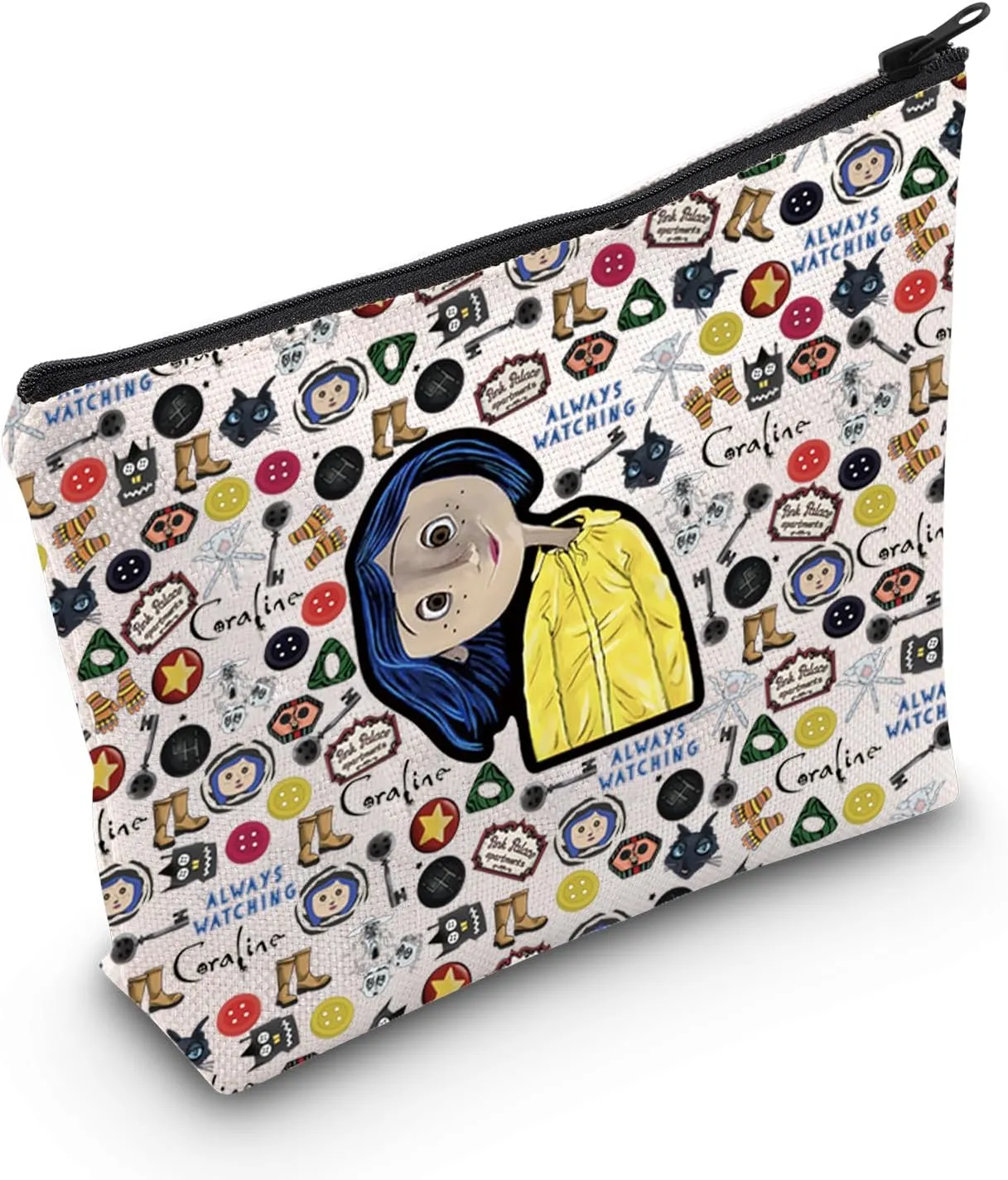 WCGXKO Horror Cartoon Movie Gift Cartoon Movie Makeup Bag Horror Movie Themed Travel Zipper Pouch (CoraliBag)