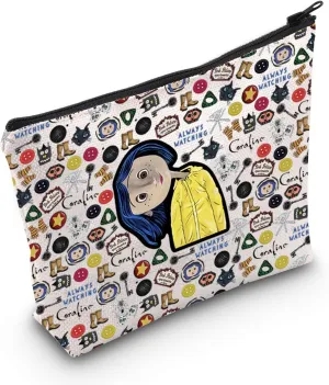 WCGXKO Horror Cartoon Movie Gift Cartoon Movie Makeup Bag Horror Movie Themed Travel Zipper Pouch (CoraliBag)