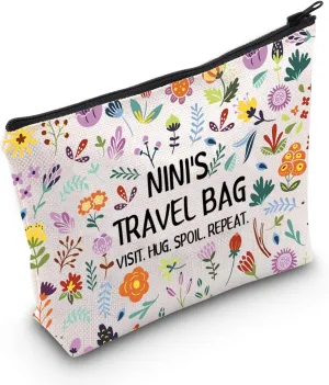 WCGXKO Nini Makeup Bag Nini Travel Bag Mothers Day Gift Beat Nini Ever Gift for Nini Grandma (Nini Bag)