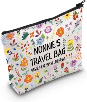 WCGXKO Nonnie Makeup Bag Nonnie Travel Bag Best Nonnie Ever Gift Mothers Day Gift for Grandma (Nonnie Bag)