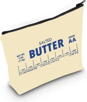 WCGXKO Salted Butter Makeup Bag - Funny Baking Gift for Butter Lovers