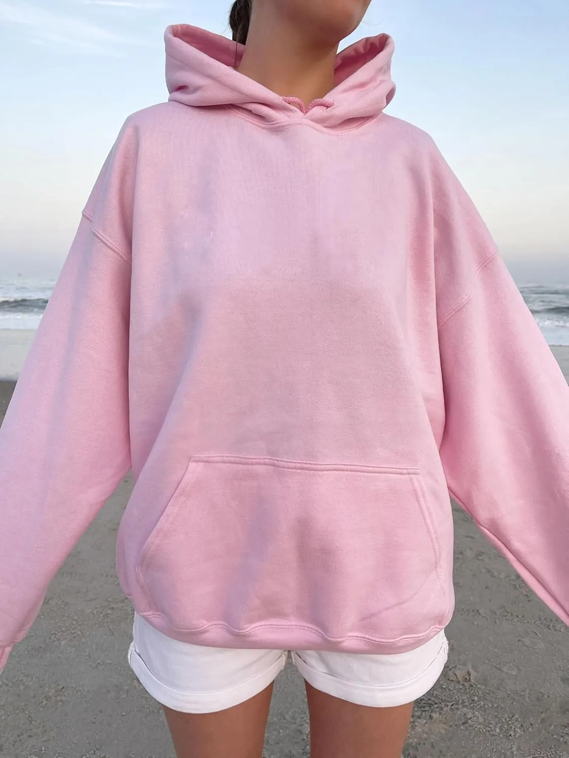 Women Floral Print Preppy Hoodies Y2k Long Sleeve Oversized Sweatshirt Aesthetic Flower Graphic Hooded Pullover Top