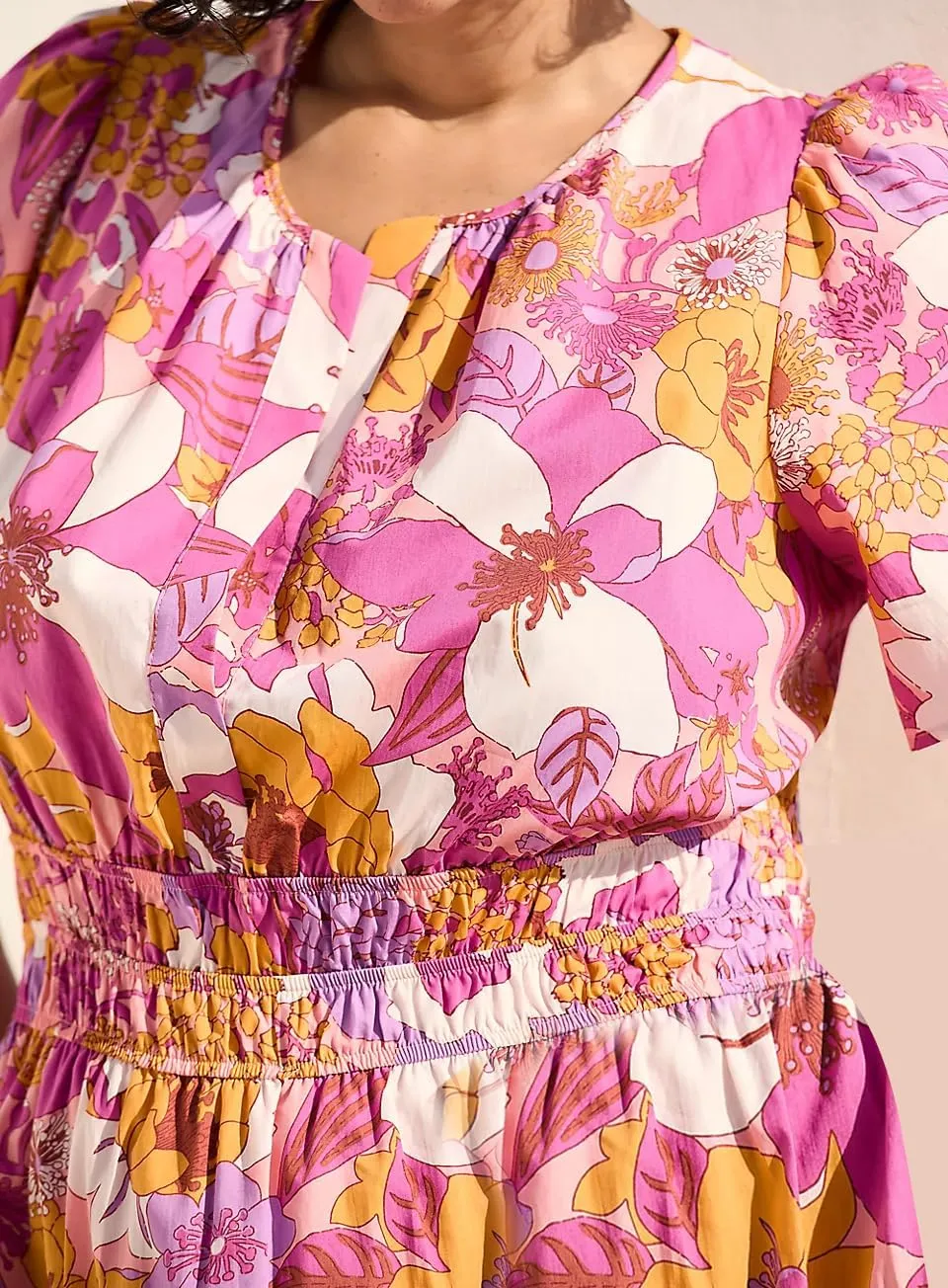 Women Somerset Mini Dress 2025 Summer Casual Floral Print V Neck Short Sleeve Tiered Boho Vacation Beach Dresses