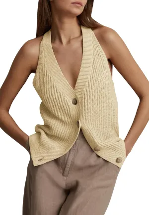 Women Sweater Vest Tops Sleeveless Button Down V Neck Knit Tank Top Slim Casual Cardigan Vest