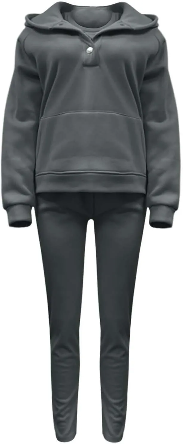 Womens 3 Piece Sports Outfits Lounge Hoodie Sweatsuit Sets Oversized Sweatshirt Baggy Fall Slim Trousers Vest Sweatpants