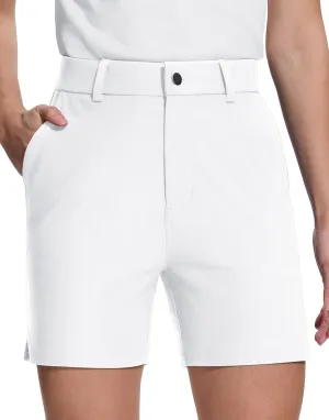 Womens 5" Golf Hiking Shorts with Pockets Quick Dry Stretchy Shorts for Women Mid Rise Dressy Work Casual Summer