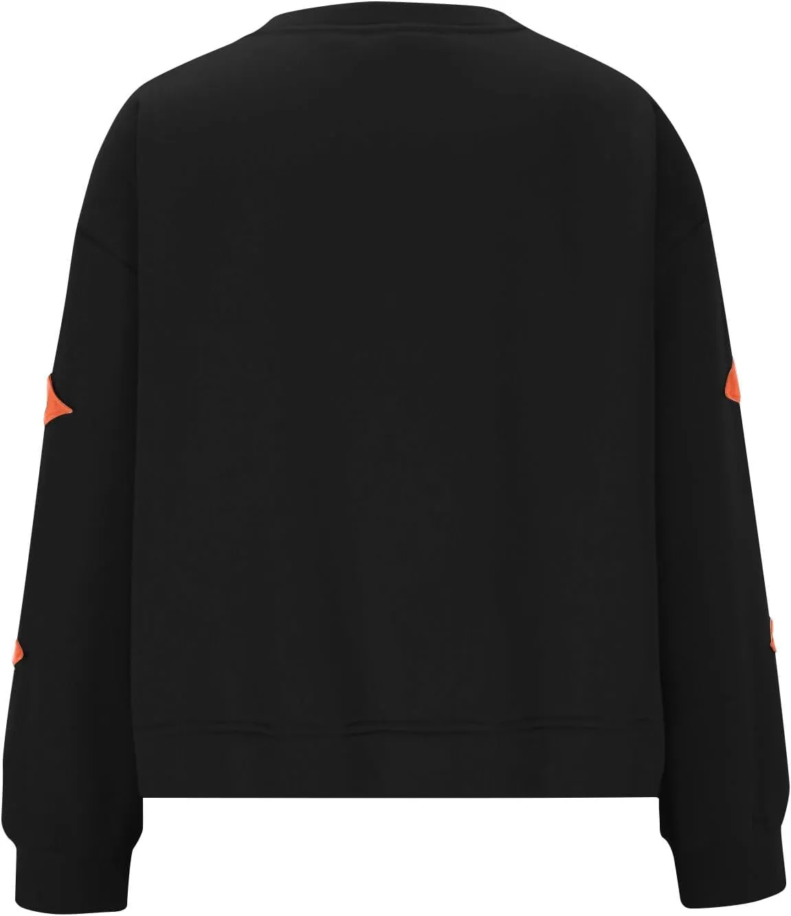 Women's Casual Loose Color Matching Round Neck Long Sleeved T-shirt Loose Top Long Sleeved Round Neck Star Tops