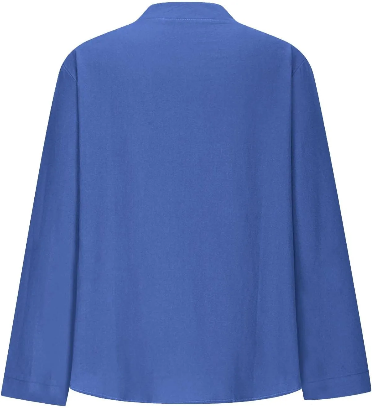 Womens Long Sleeve Tops V Neck Half Button Front Shirts Solid Loose Fit Casual Dressy Work Tunic Womens Summer Tops