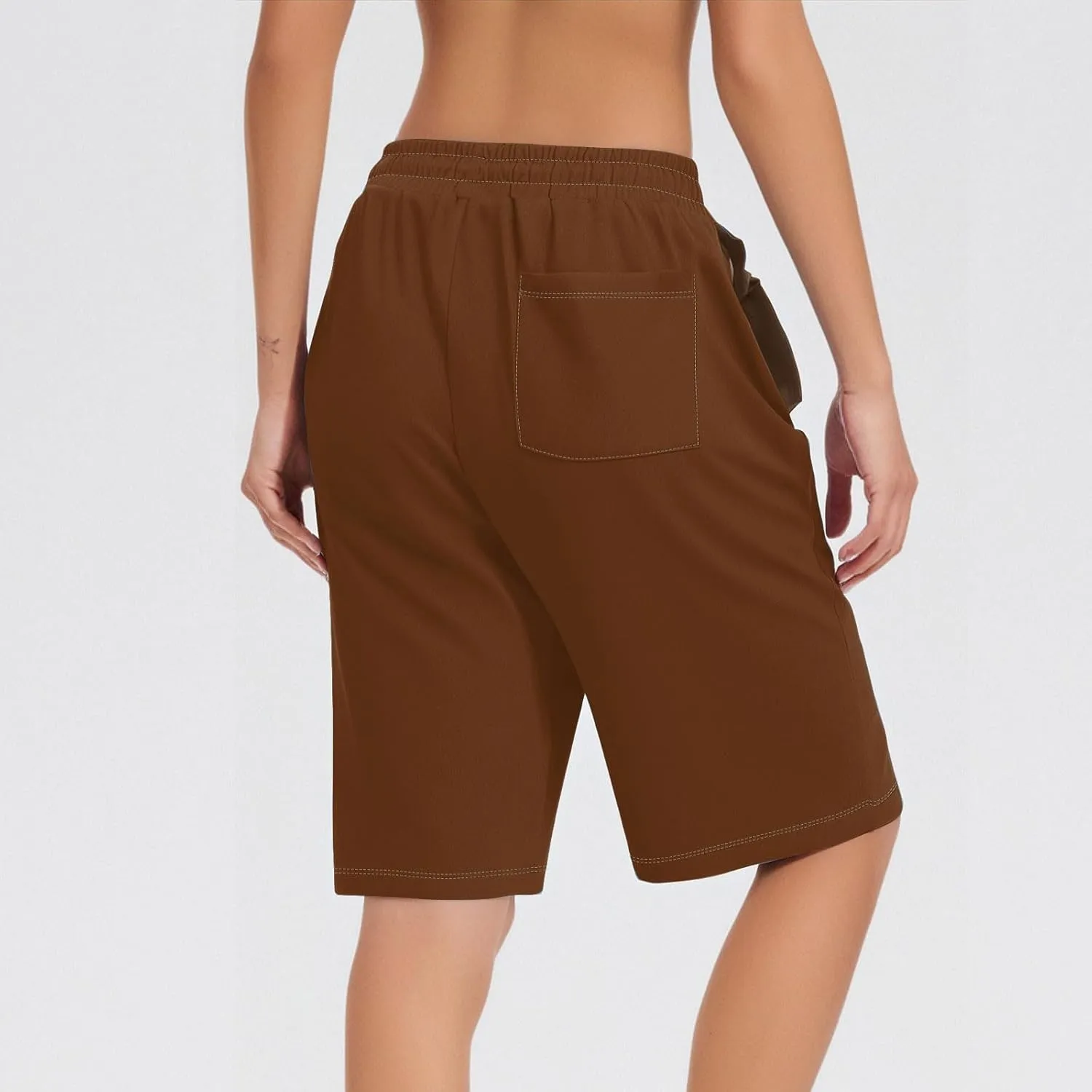 Womens Running Shorts Casual Elastic High Waisted Drawstring Athletic Shorts Loose Breathable Soft Workout Short Pants