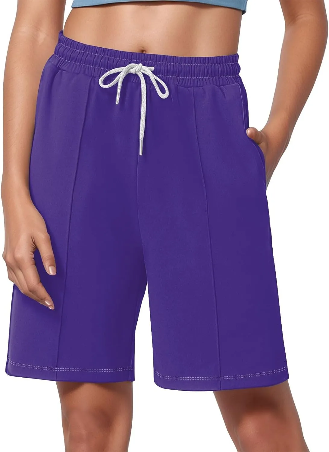 Womens Running Shorts Casual Elastic High Waisted Drawstring Athletic Shorts Loose Breathable Soft Workout Short Pants