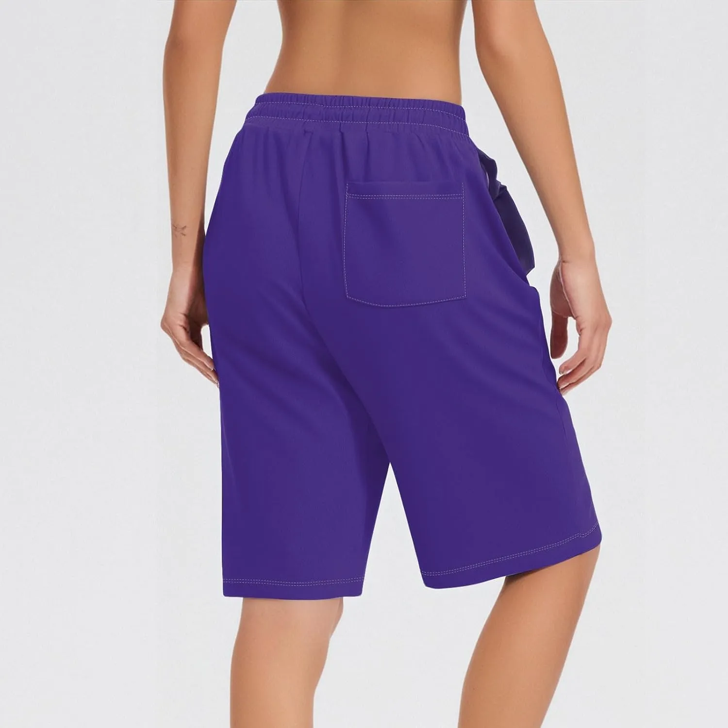 Womens Running Shorts Casual Elastic High Waisted Drawstring Athletic Shorts Loose Breathable Soft Workout Short Pants