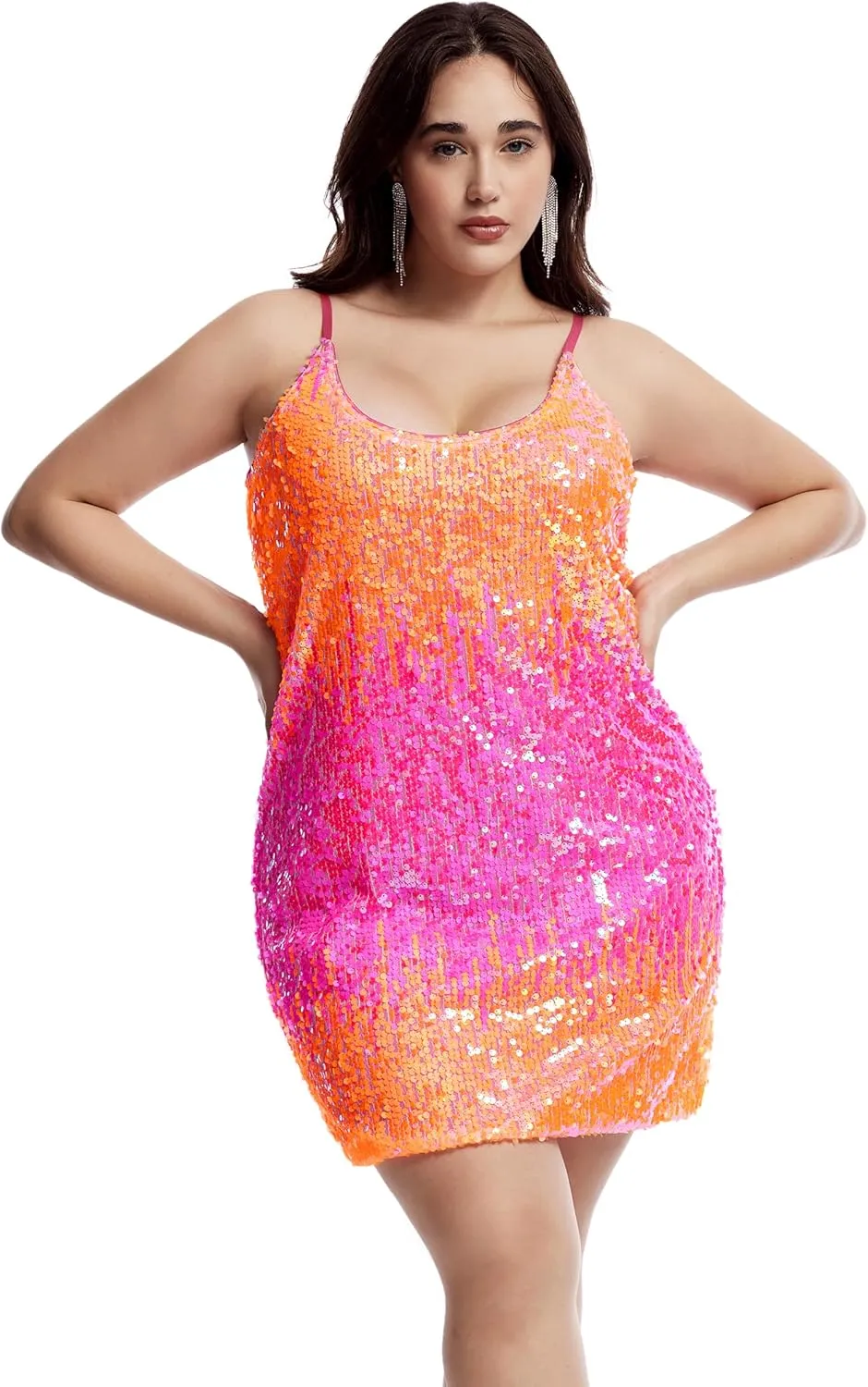 Women's Sparkly Sequin Dress Spaghetti Strap Glitter Party Cocktail Clubwear Sexy Mini Dresses