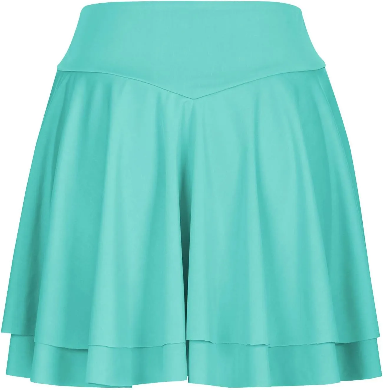Women's Tennis Skorts Fashion Ruffle High-Waisted Skirt with Built-in Shorts Summer Solid Athletic Running Clothes