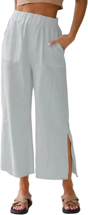 Womens Trousers Wide Leg High Waist Trouser Fit Loose Yoga Long Pants Business Casual Pants for Women Skinny