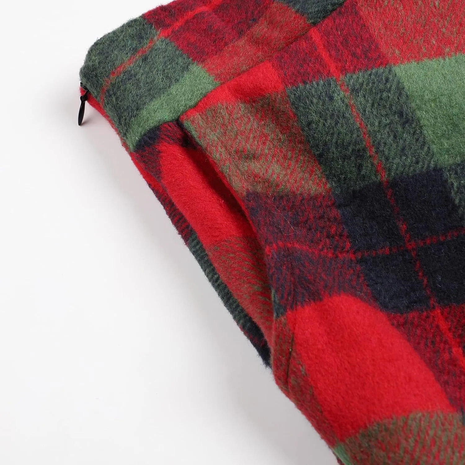Women's Winter Plaid Maxi Skirt Elegant High Waist Warm Wool Long Pleated Skirt S-3XL