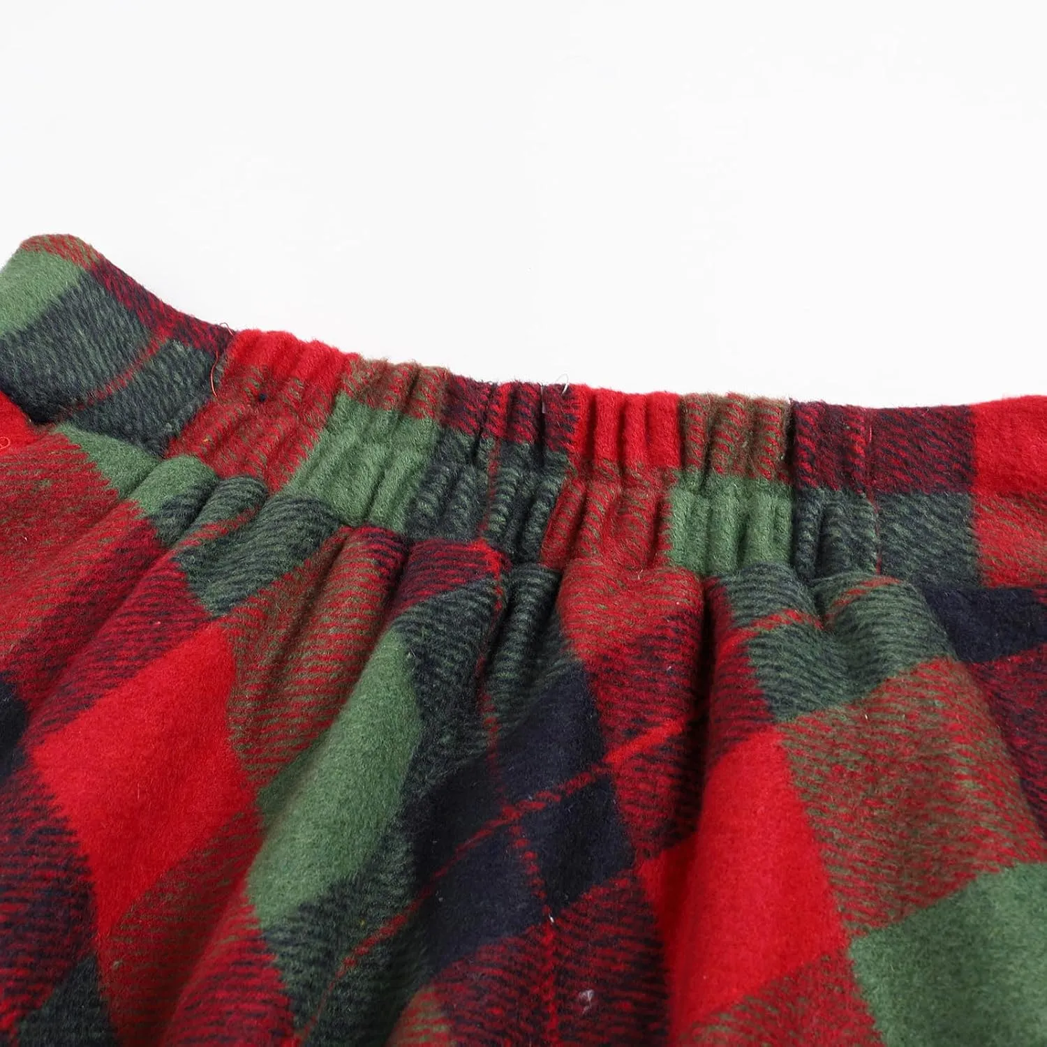 Women's Winter Plaid Maxi Skirt Elegant High Waist Warm Wool Long Pleated Skirt S-3XL