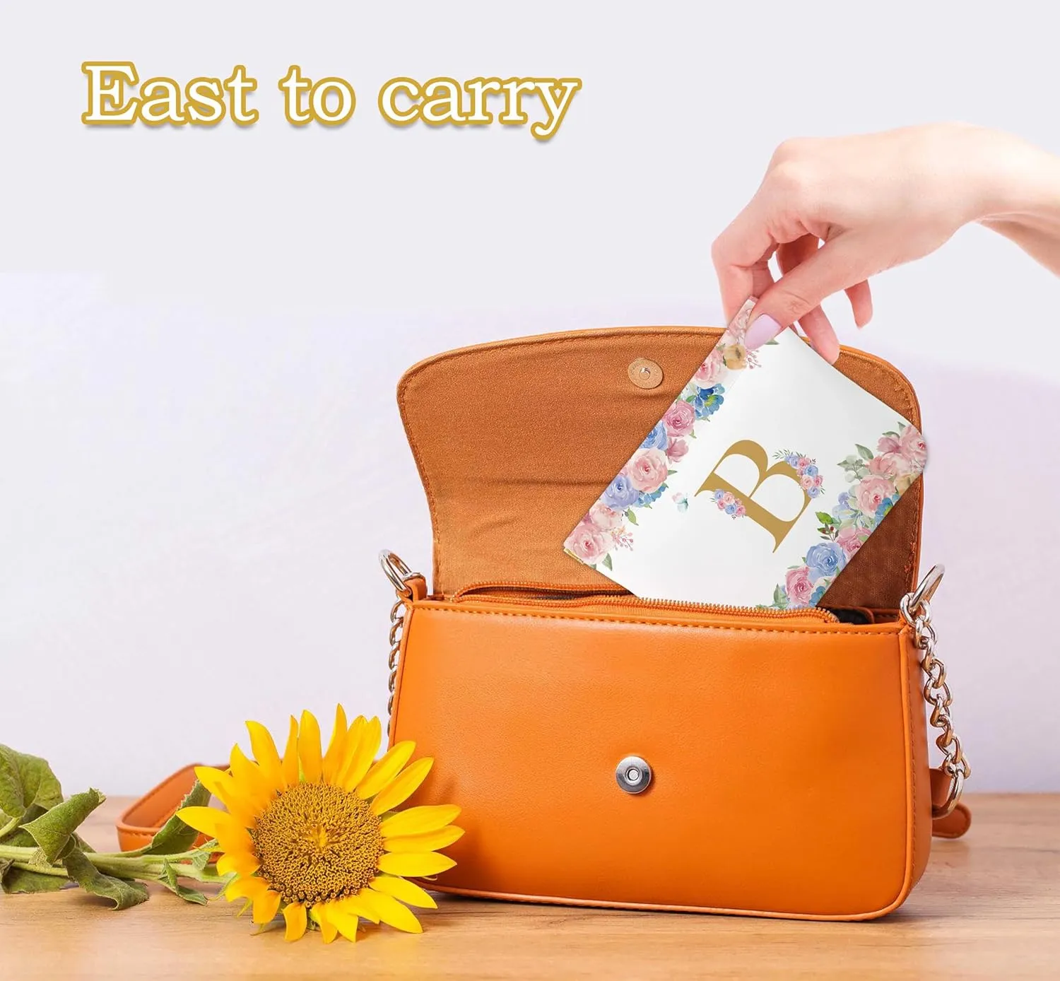 You Are Awesome Initial PU Leather Makeup Bag for Women, Small Cosmetic Bag for Purse, Travel Makeup Pouch & Coin Purse Lipstick Organizer, Gifts for Grandma, Mom, Mothers Day (Letter B)