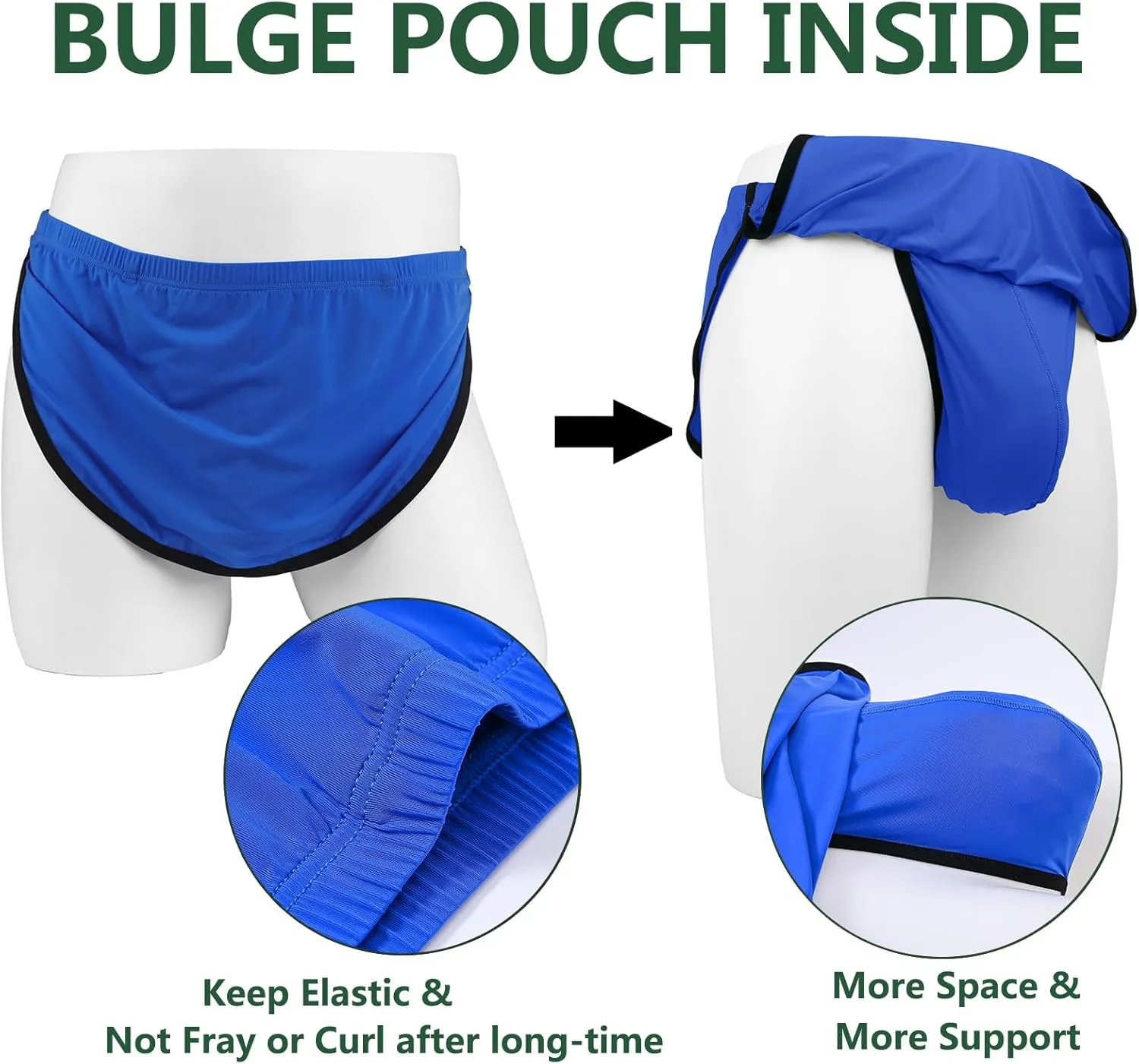 ZONBAILON Men's Boxers, G-String Backed Pouch Thongs with Skirting, Sexy Sleep Shorts Silky Pajama Underwear, Split Side
